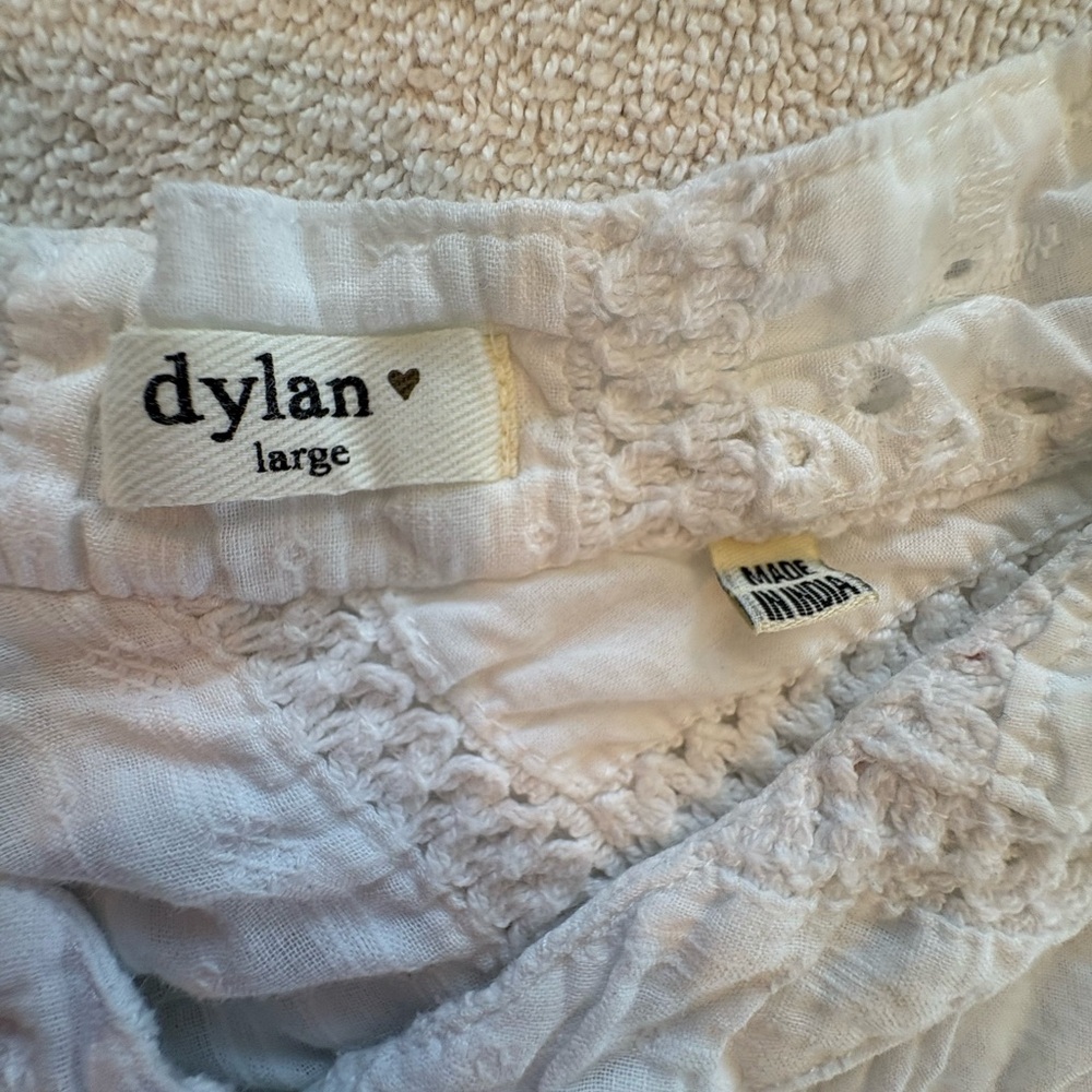 Dylan White Cotton Lace Patchwork Button Down Blo… - image 8